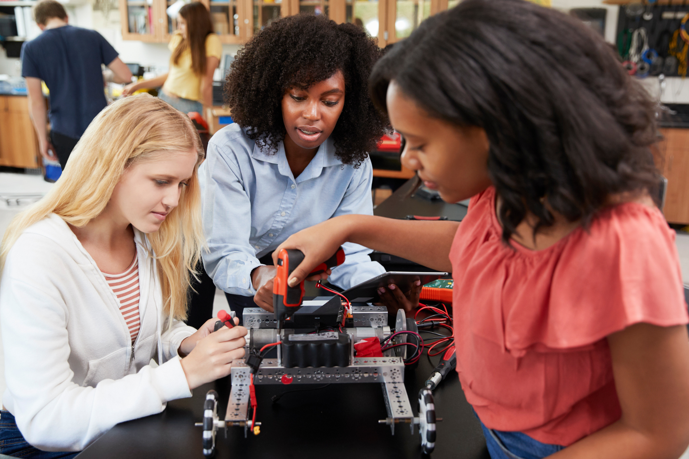 Students engaging in a classroom activity